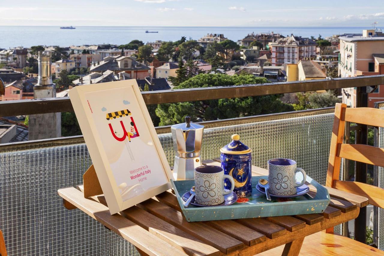 Homey Seaview Apartment By Wonderful Italy Genova Kültér fotó